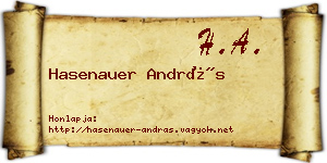 Hasenauer András névjegykártya