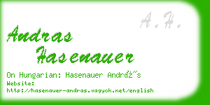 andras hasenauer business card